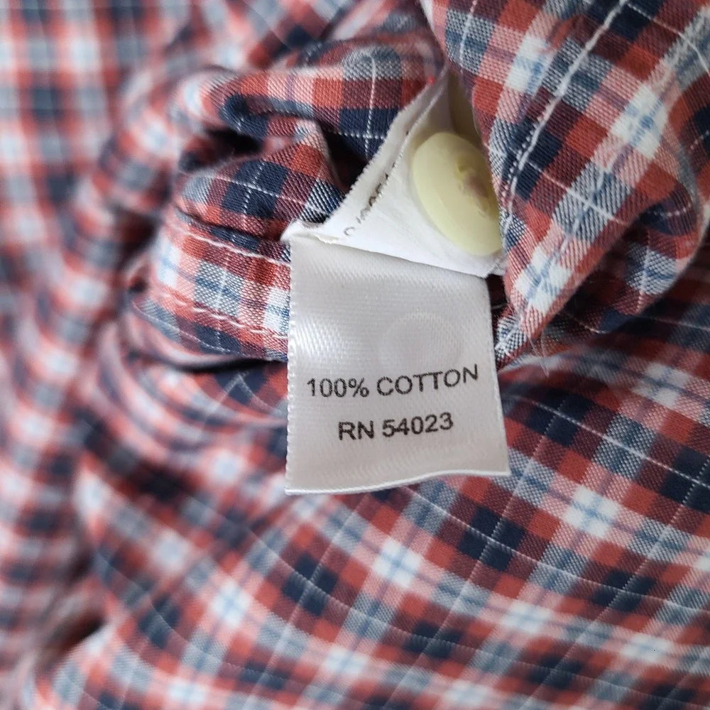 Banana Republic Shirt Mens Medium Red Plaid Soft Wash Button Down Cotton Casual